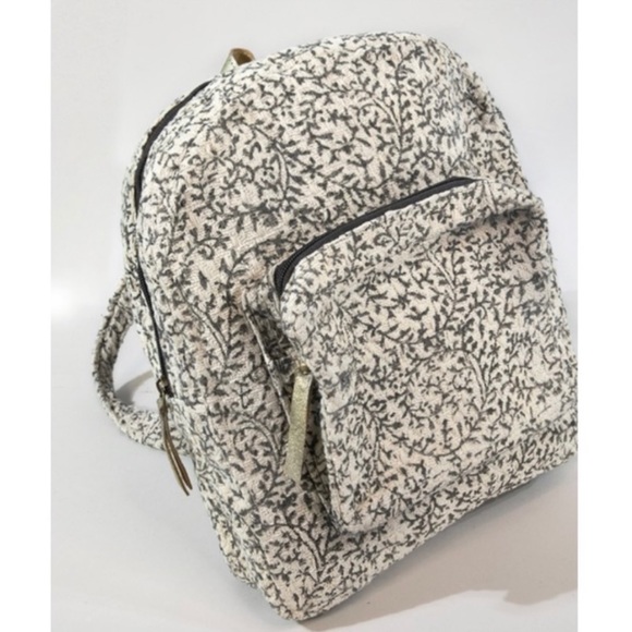 New! Ruggine Handmade Weave / Block Print Durable Backpack Bag - Picture 3 of 6